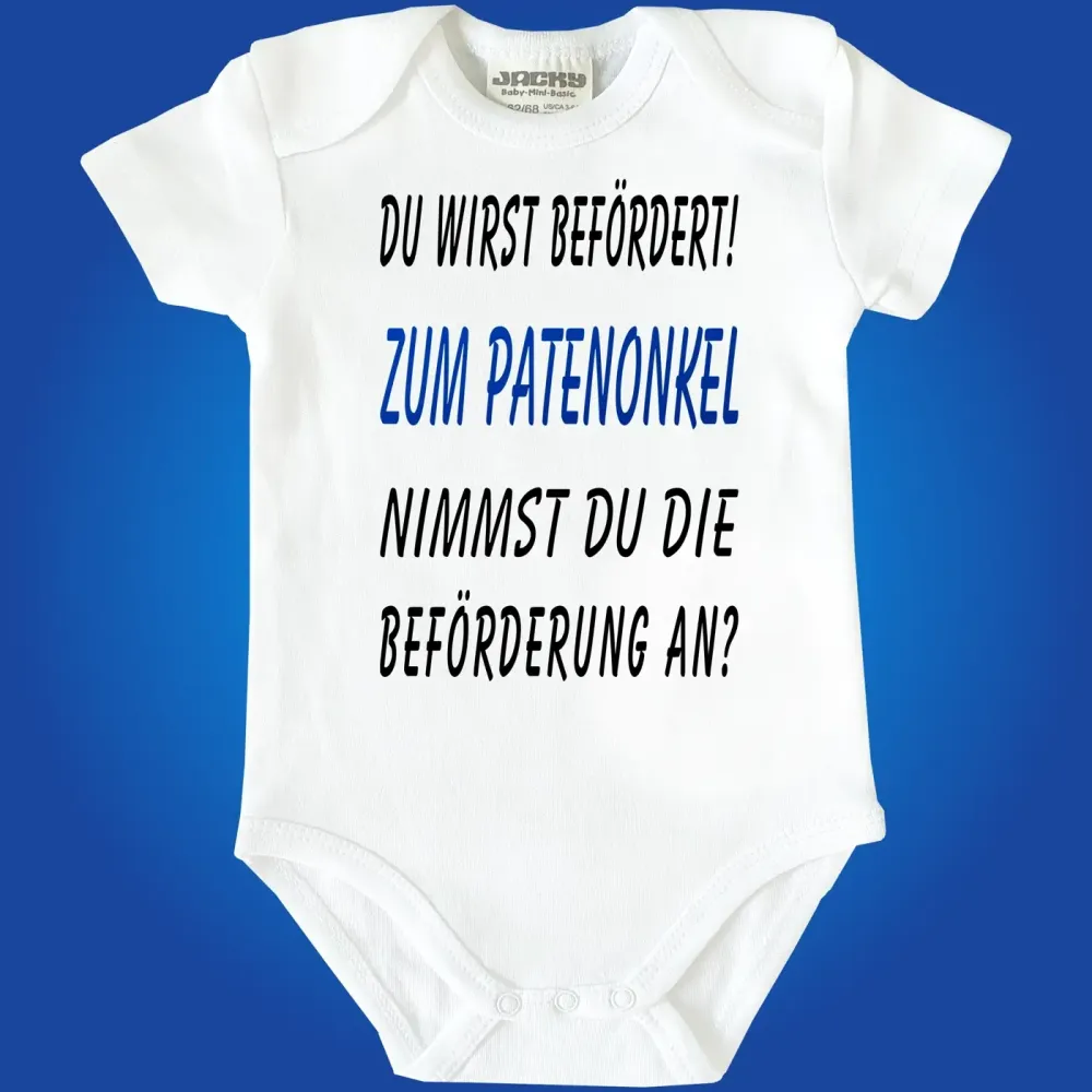 Babybody „Du wirst befördert“ Patentante