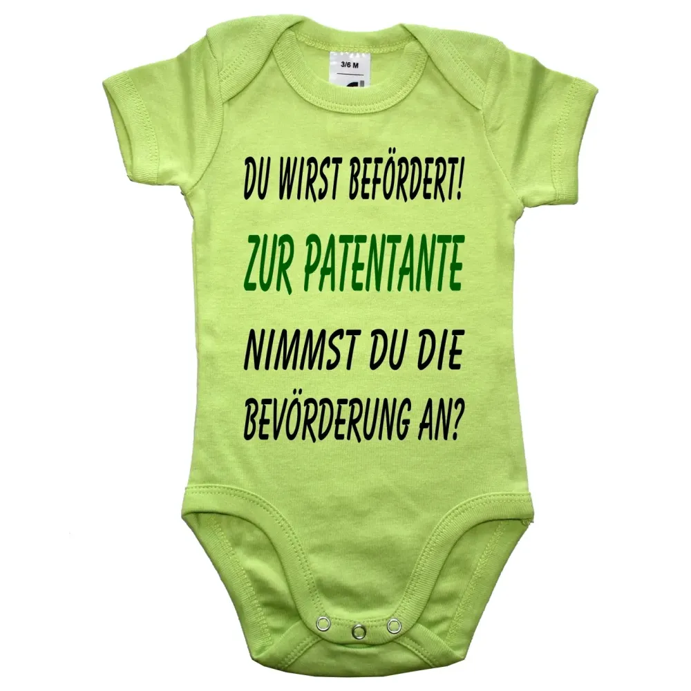 Baby-Body mit Druck Patentante werden