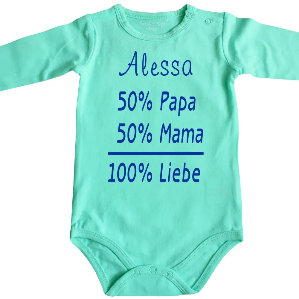 Preview: Babybody mit personalisiertem Wunschname und süßer Formel