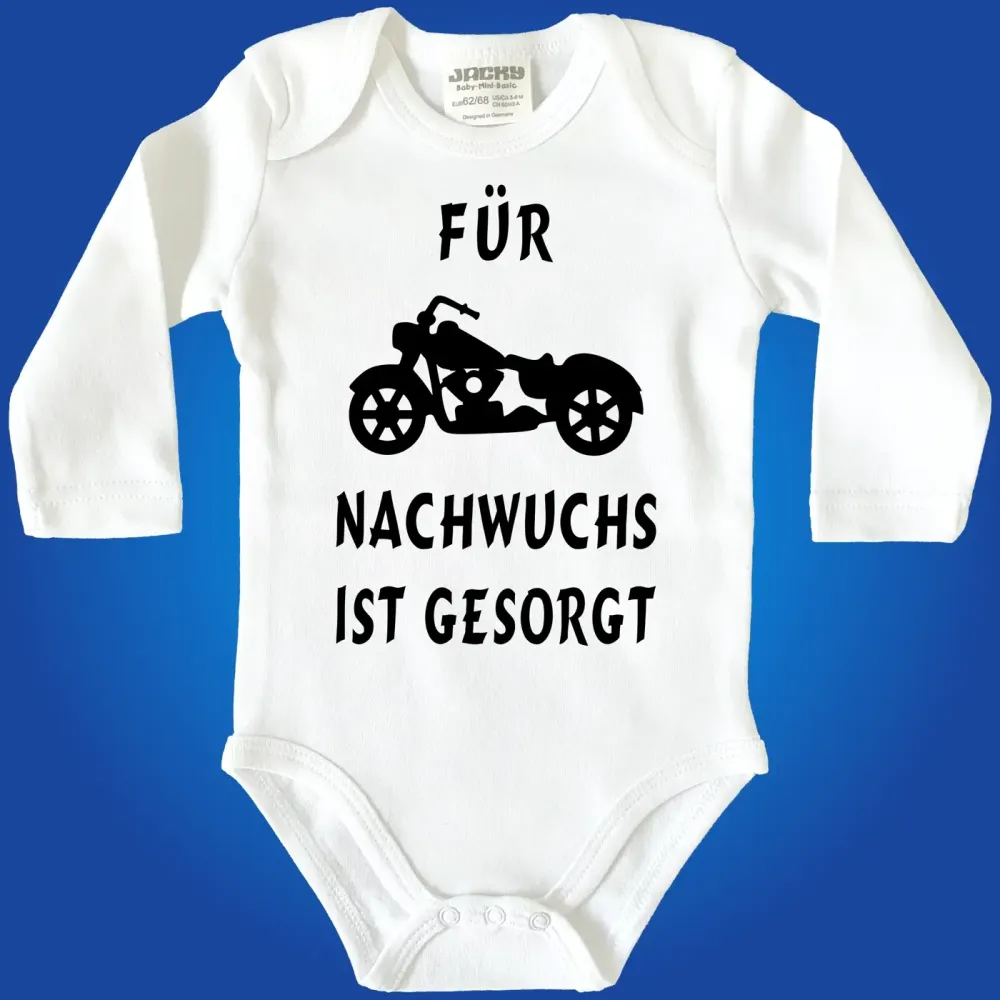 Babybody mit Motorrad‑Design für kleine Biker