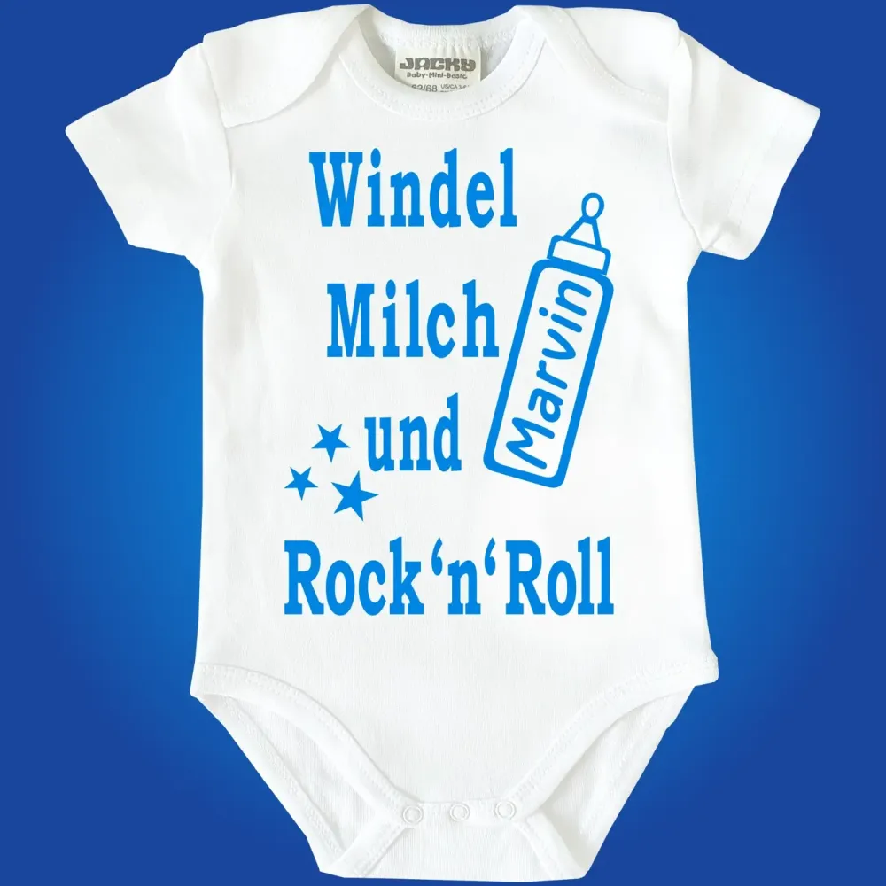 Preview: Baby-Body mit Aufdruck Rock 'n' Roll