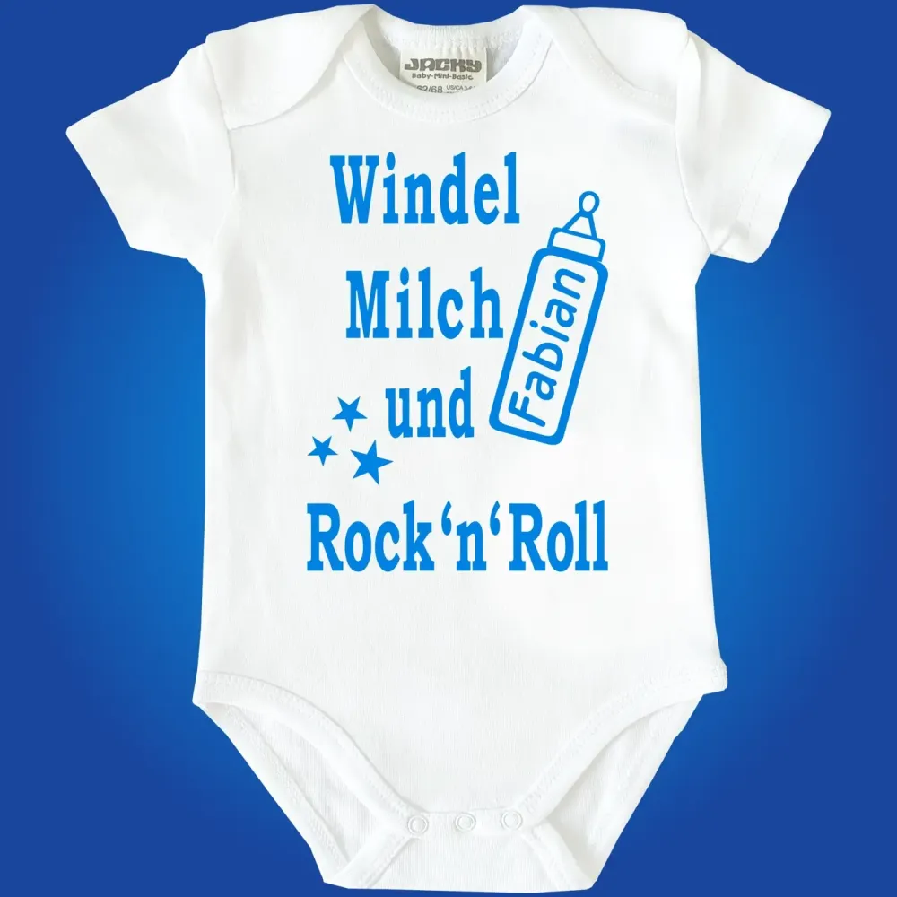 Babybody mit humorvollem Rock’n’Roll Design