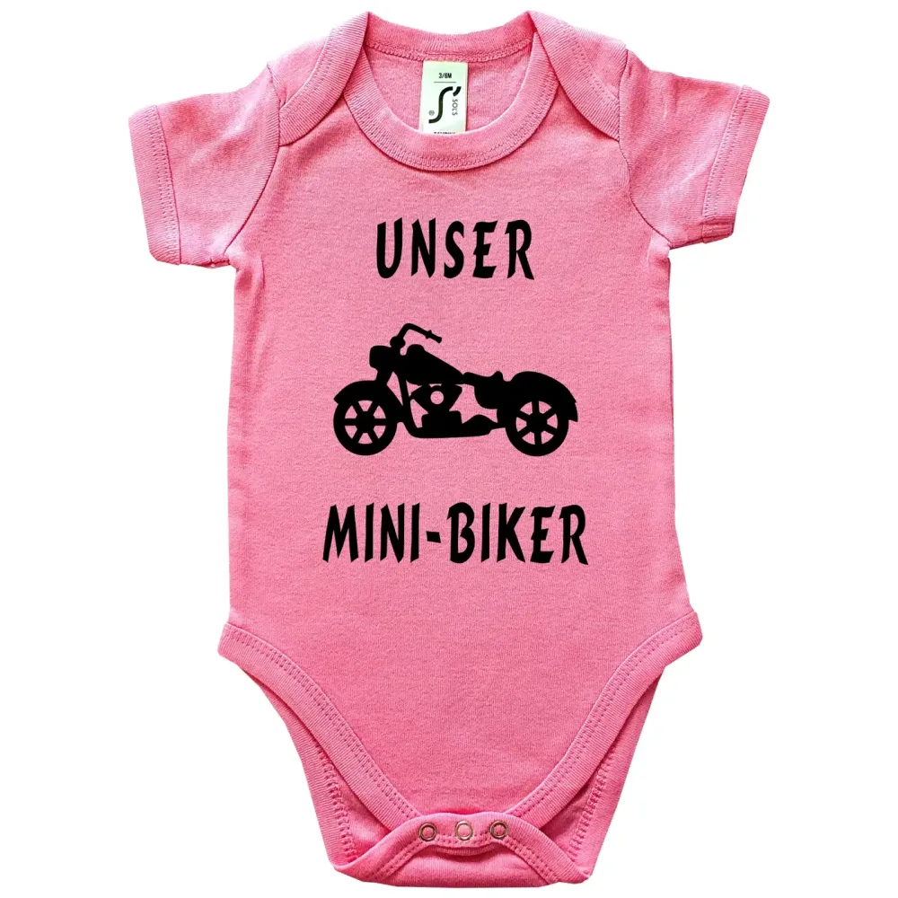 Baby‑Body mit Chopper‑Grafik für Mini‑Biker