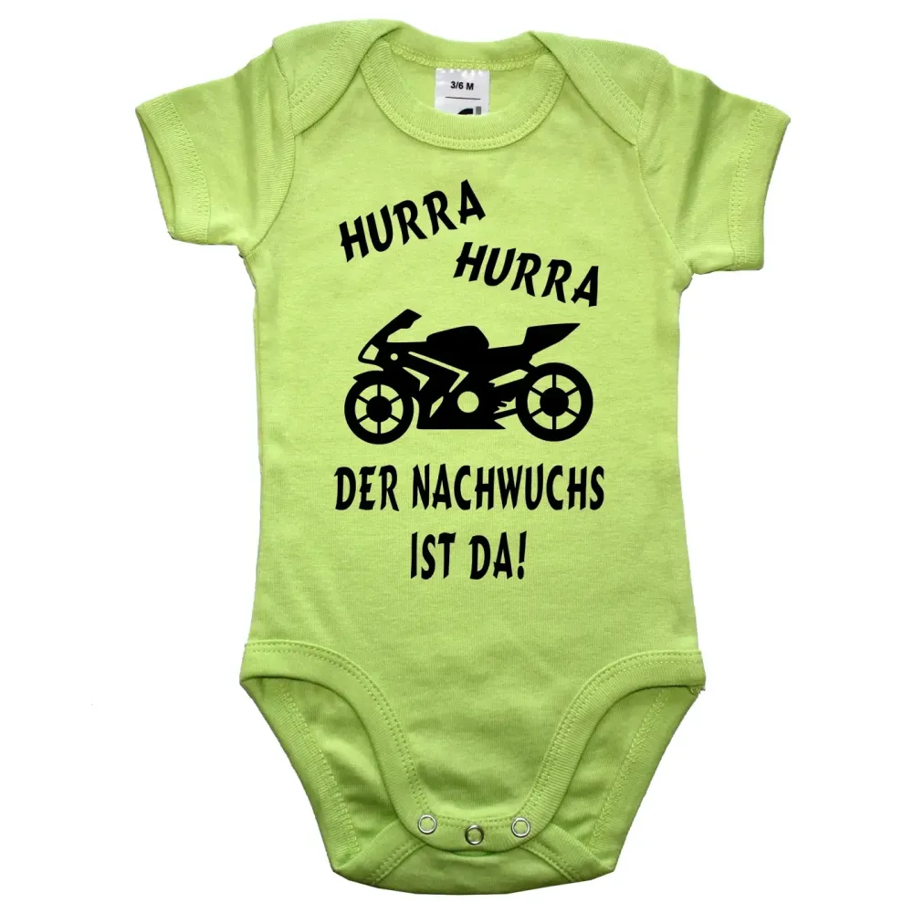 Babybody mit Biker‑Motiv als Geschenk zur Geburt