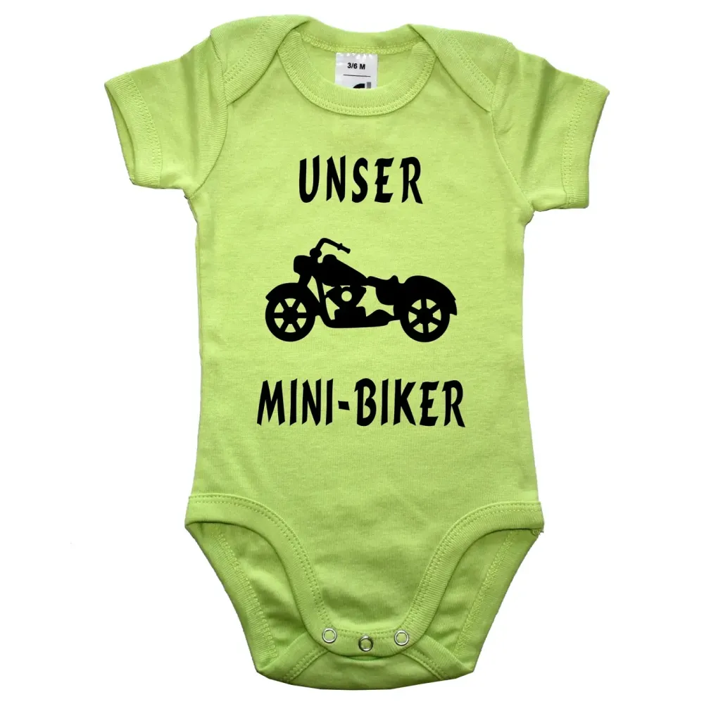 Baby‑Body mit Chopper und Spruch für Biker‑Familien