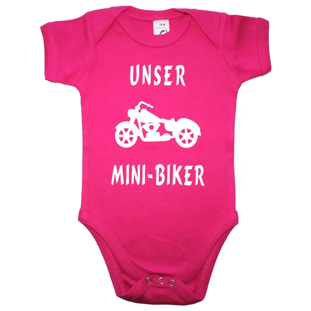 Baby‑Body mit Motorrad und personalisierbarem Spruch