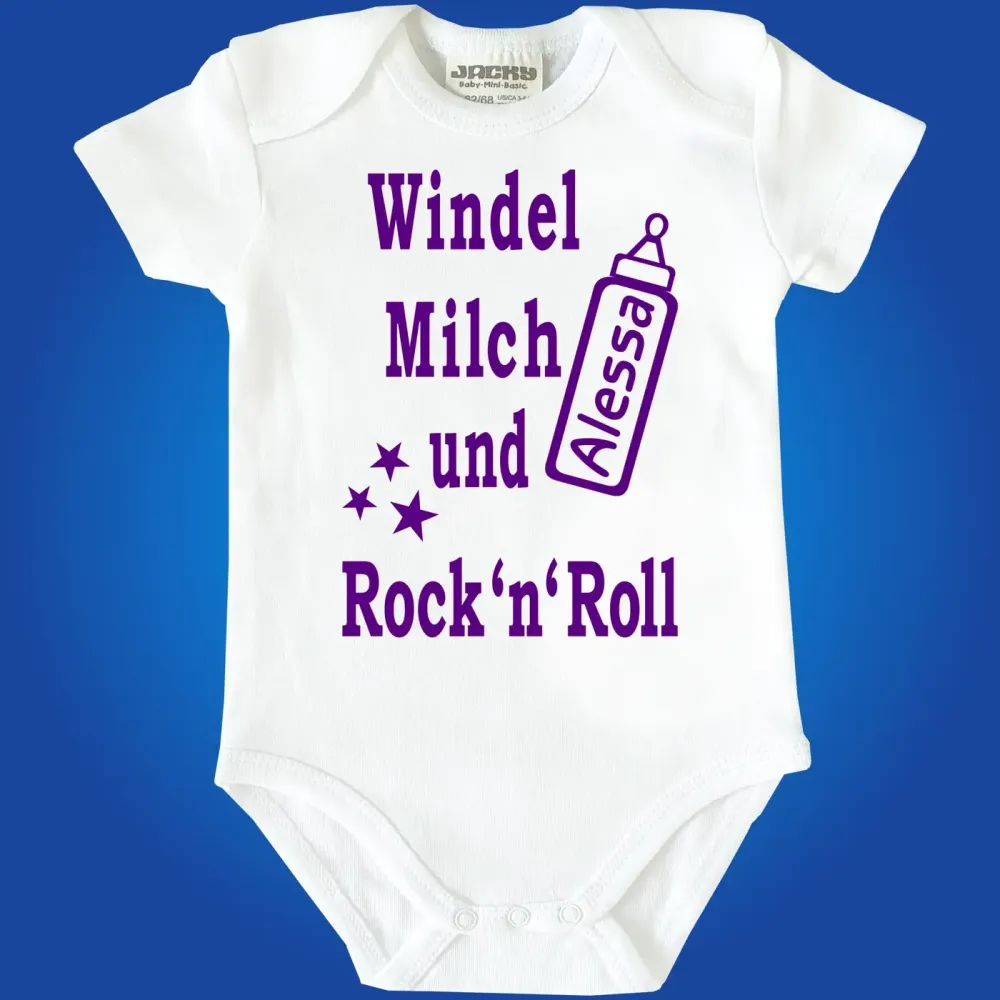 Baby‑Body „Rock’n’Roll Baby“ mit Wunschname