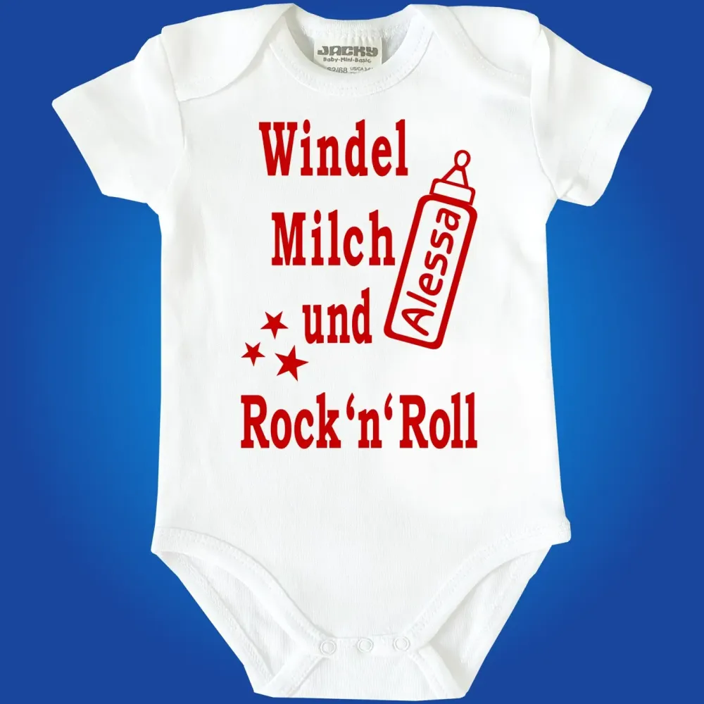Baby‑Body mit personalisiertem Rock’n’Roll Text