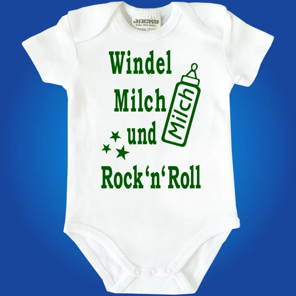 Baby‑Body mit Name und Musik‑Motiv