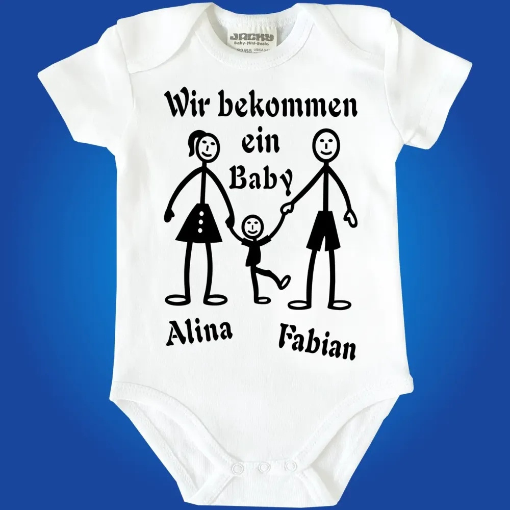 Baby-Body mit Druck Mama und Papa werden