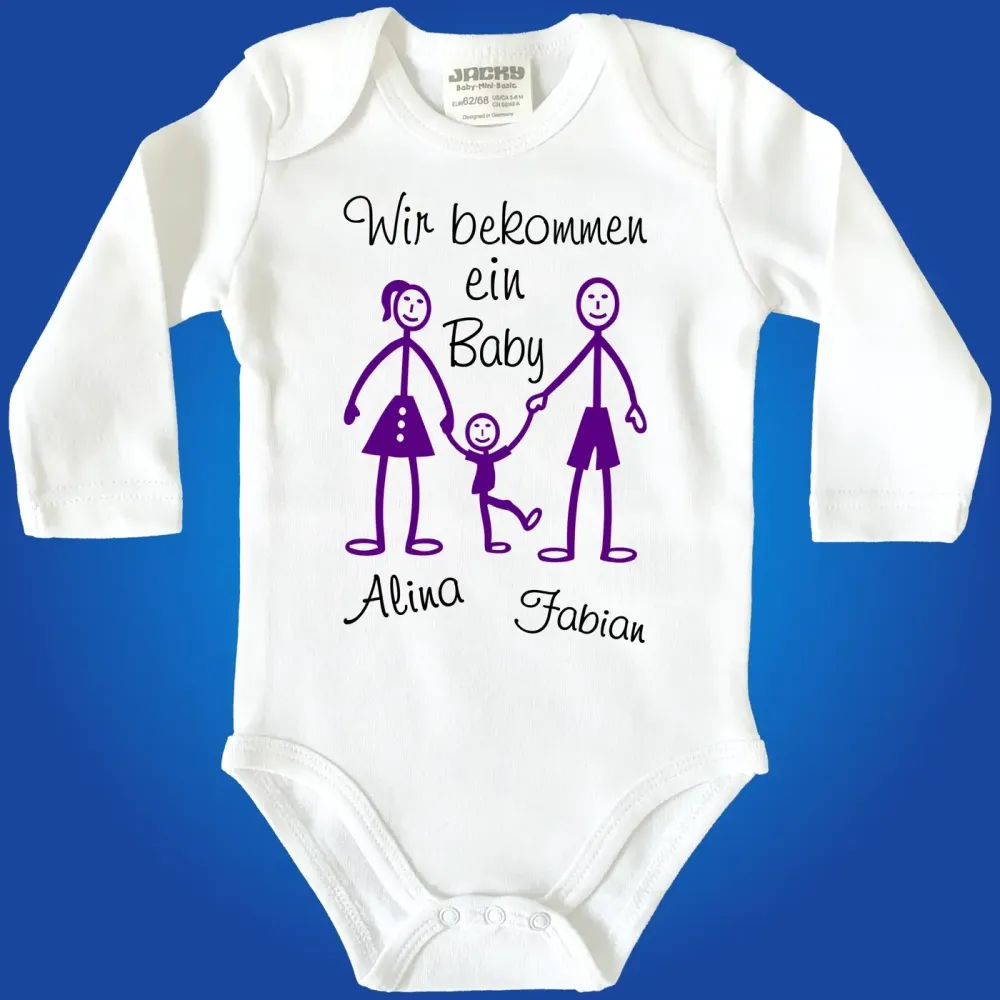 Baby‑Body mit personalisierbarem Schwangerschafts‑Spruch