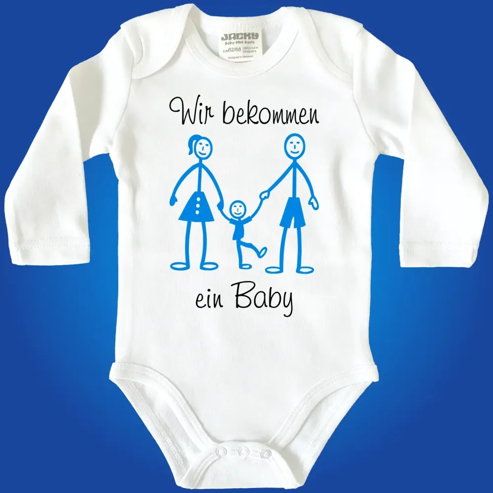 Baby‑Body Schwangerschaftsverkündung mit lustiger Grafik