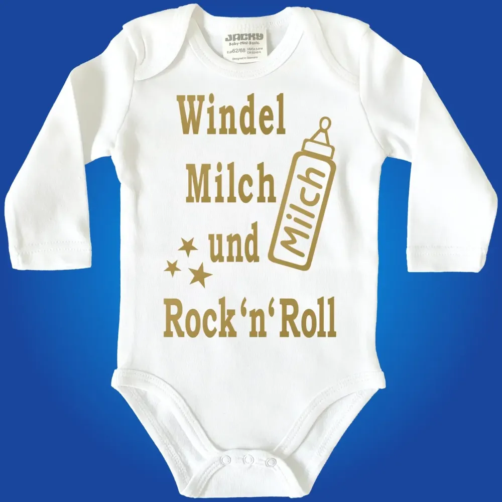 Preview: Babybody mit Aufdruck Rock and Roll
