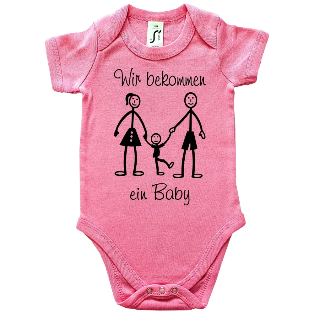 Preview: Baby‑Body Schwangerschaftsverkündung mit lustiger Grafik