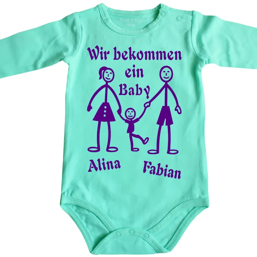 Baby-Body mit Aufdruck Familienzuwachs
