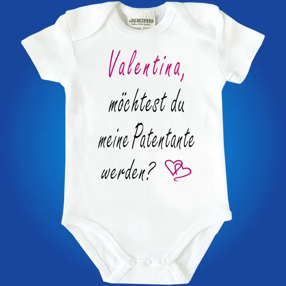 Babybody Patentante Frage personalisiert