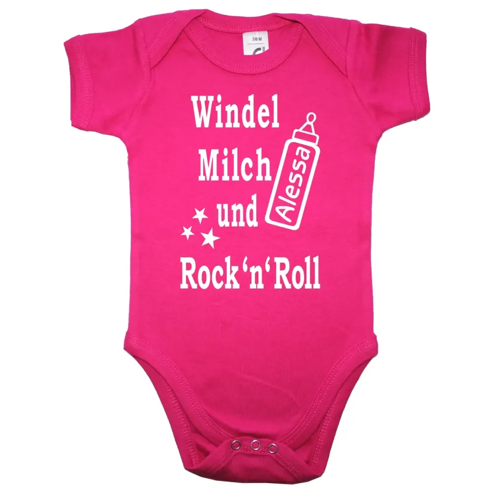 Lustiger Baby‑Body mit Rock’n’Roll Text