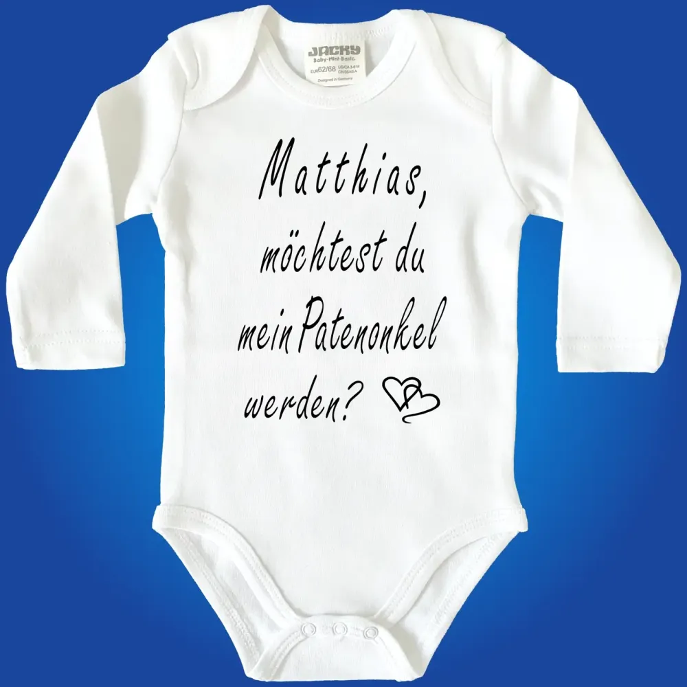 Babybody Taufpaten Body mit Wunschname