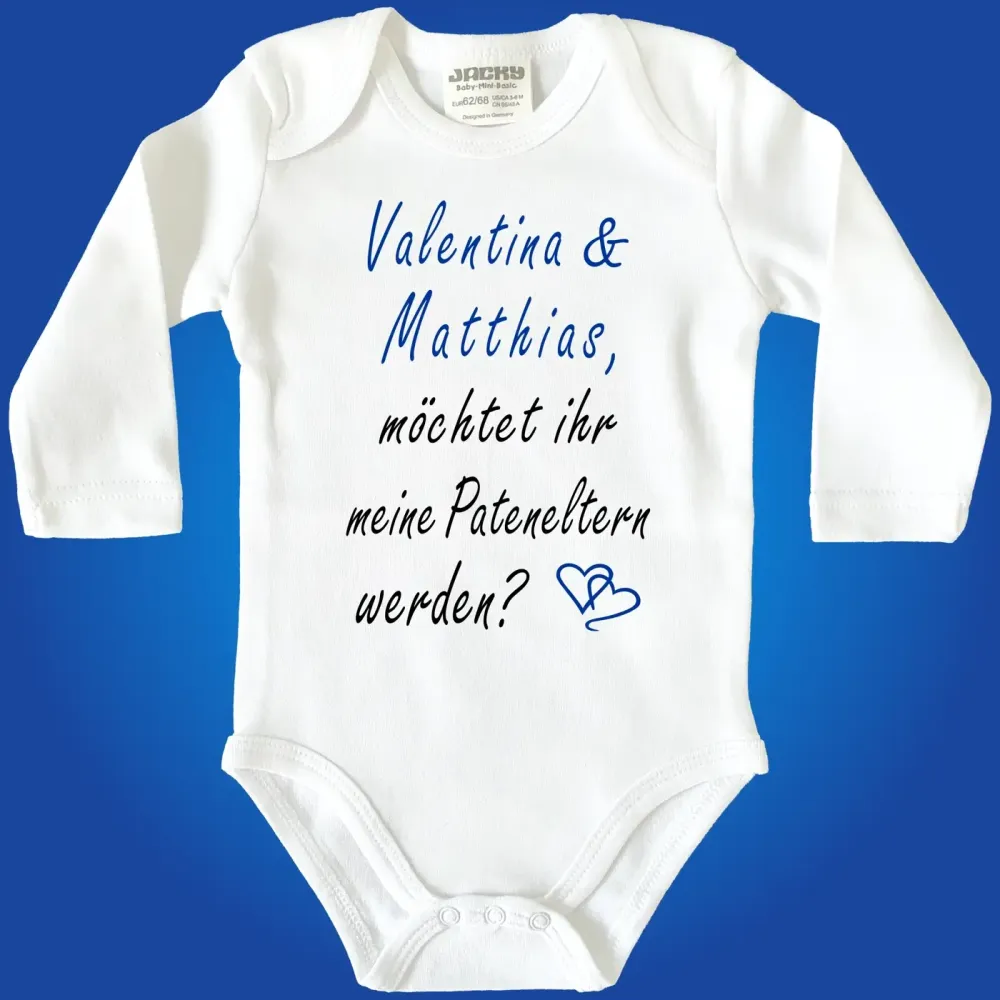 Preview: Babybody personalisierte Patenfrage mit Name