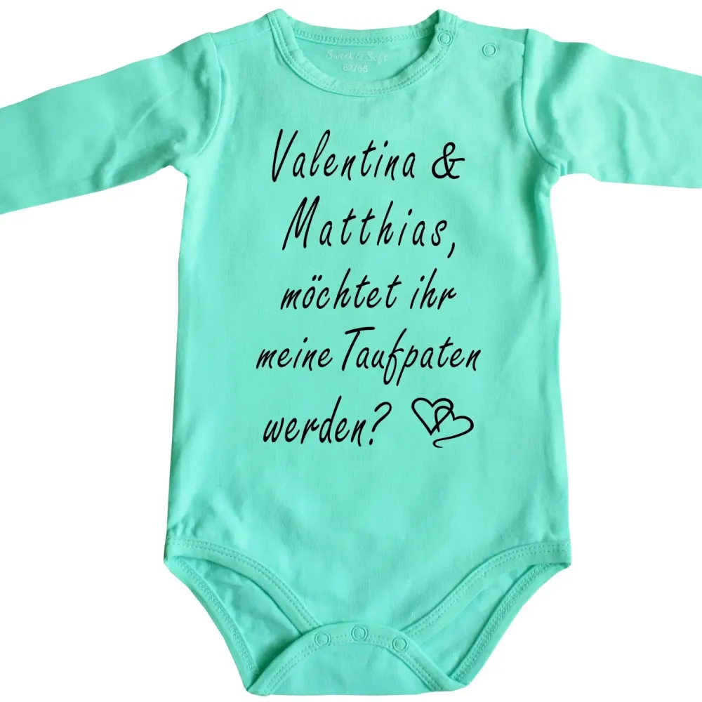 Preview: Babybody personalisierte Patenfrage mit Name