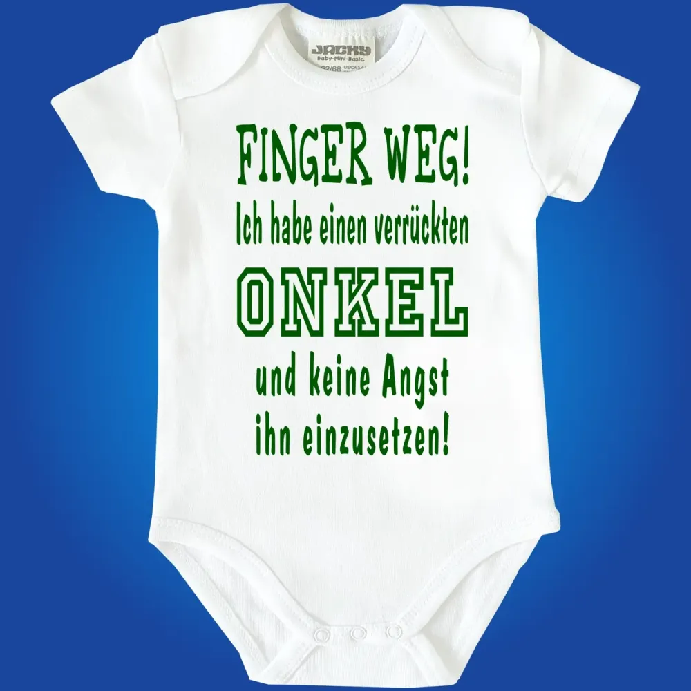 Babybody mit humorvollem Familien‑Spruch