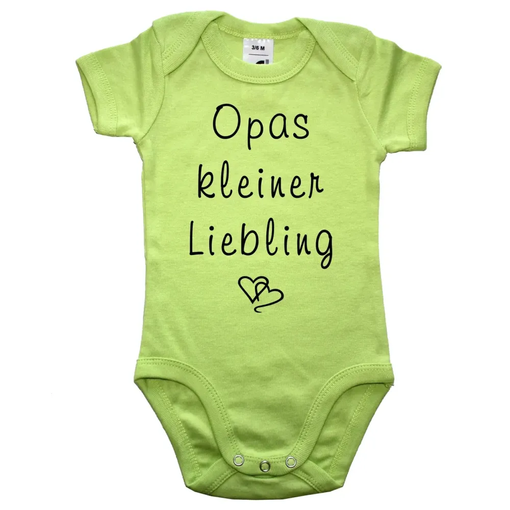 Preview: Babybody „Opas kleiner Liebling“ mit süßem Herzdesign