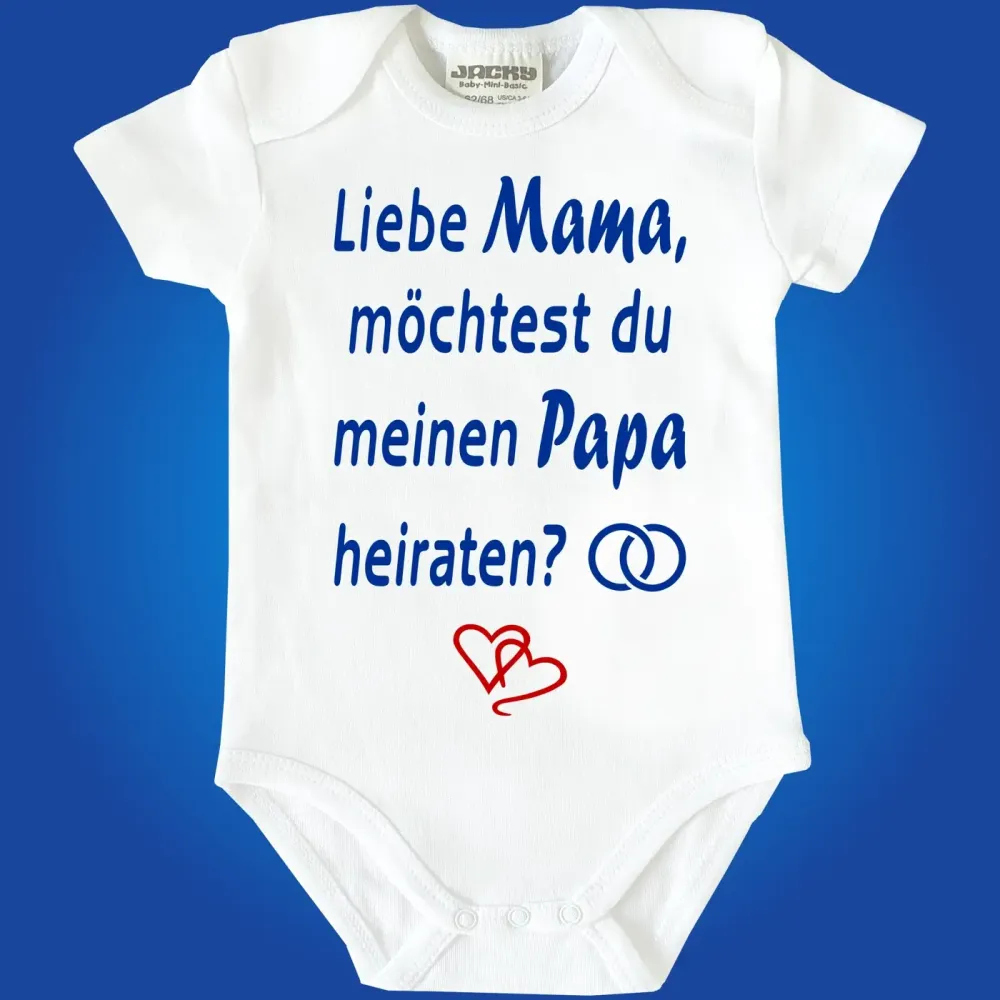 Preview: Baby-Body mit Druck Heiratsantrag