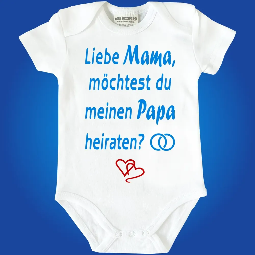 Baby-Body mit Aufdruck Antrag stellen