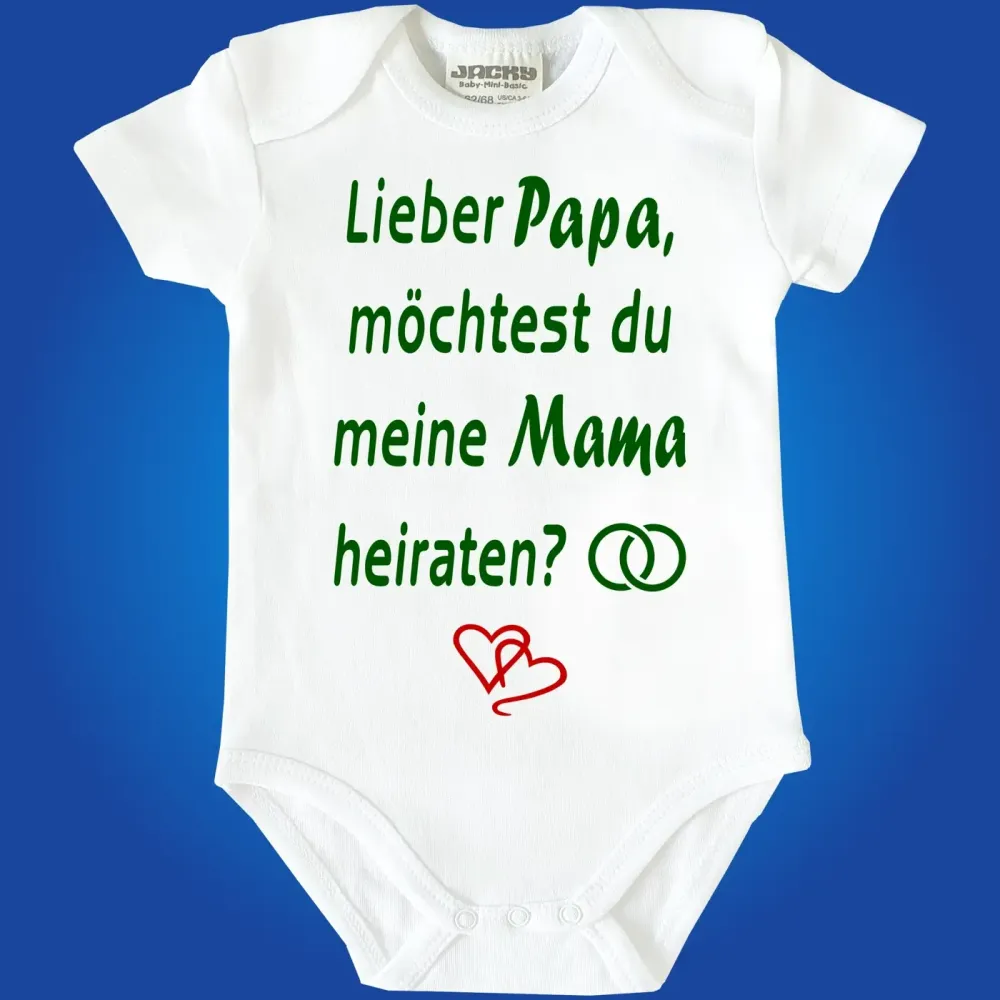 Baby-Body mit Aufdruck Hochzeitsantrag