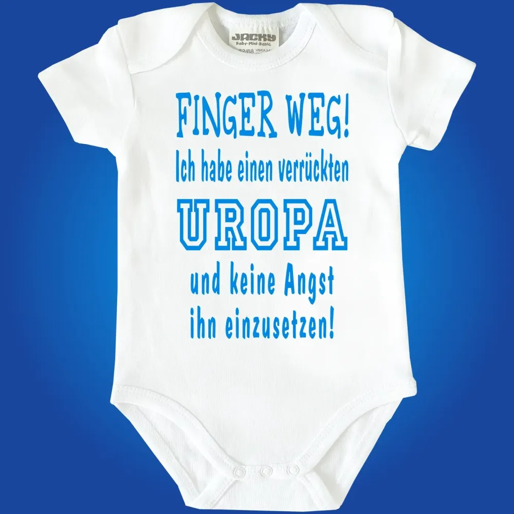 Baby‑Body „Ich habe eine verrückte Mama“ mit blauem Text
