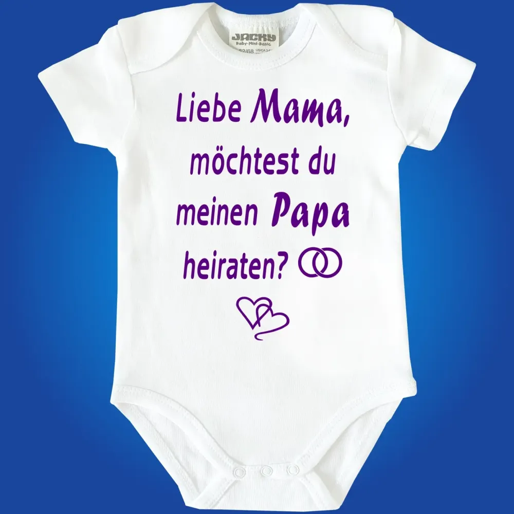 Babybody mit süßem Familien‑Heiratsantrag