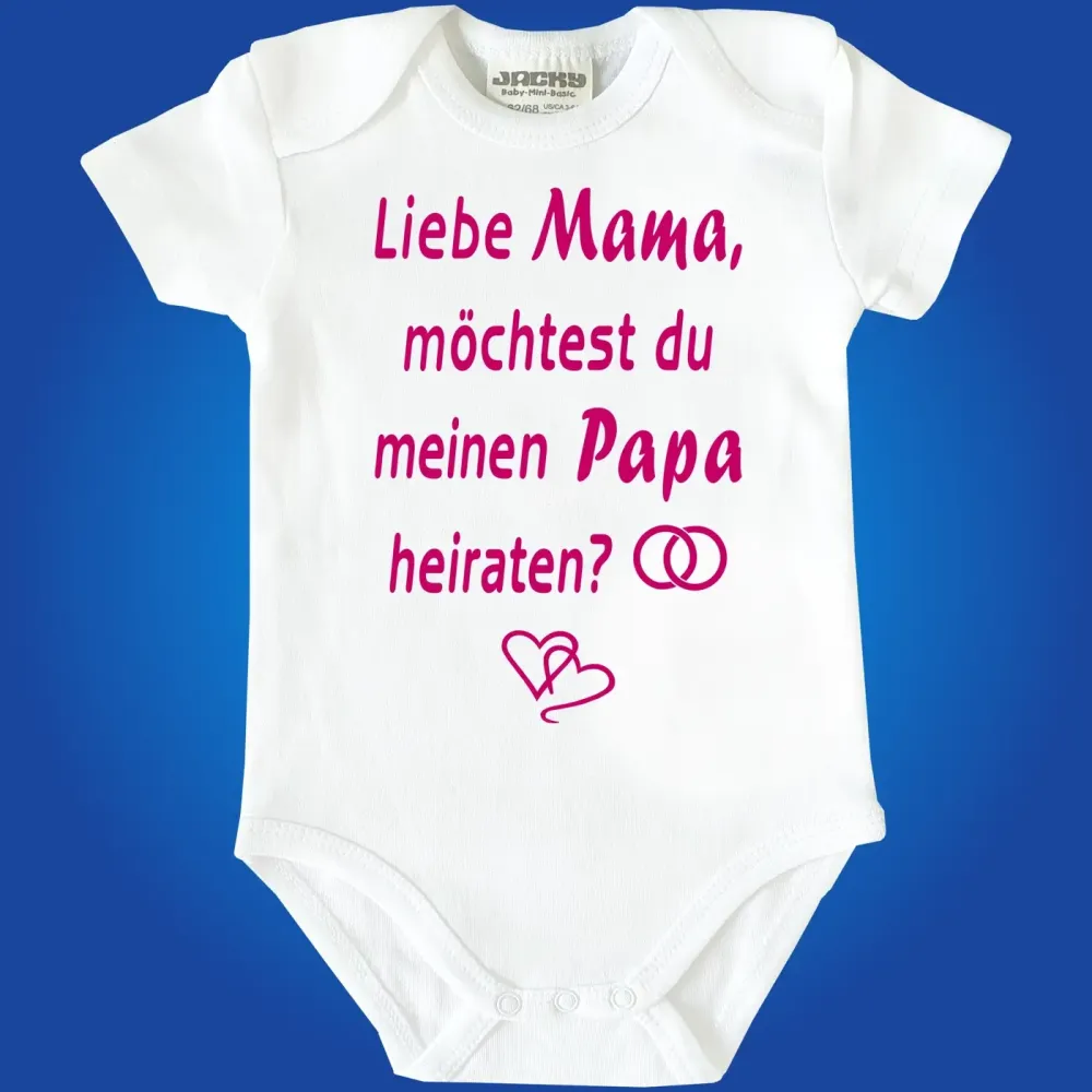 Babybody „Willst du uns heiraten“ in verschiedenen Farben