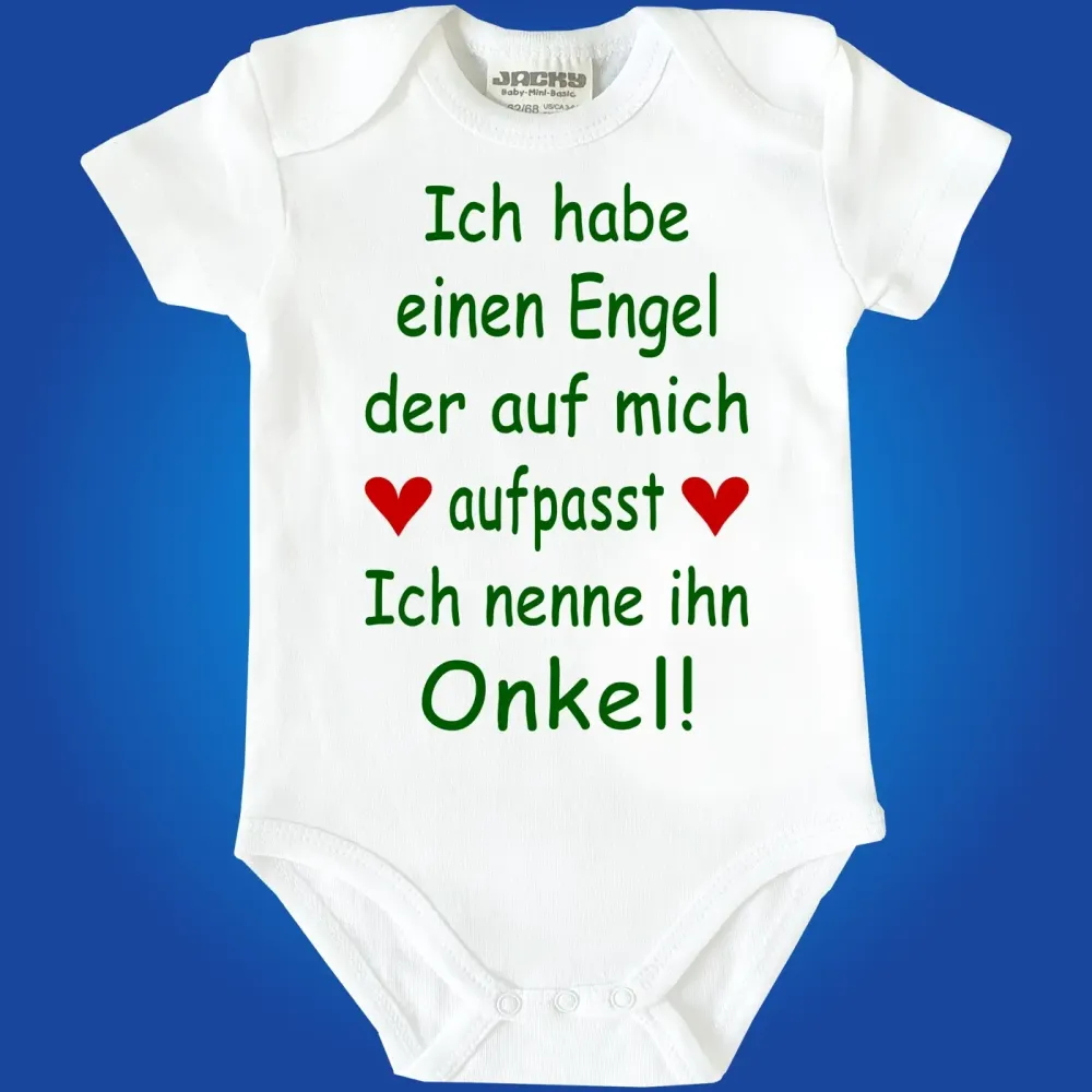 Bedruckter Babybody mit Engel‑Spruch für Neugeborene