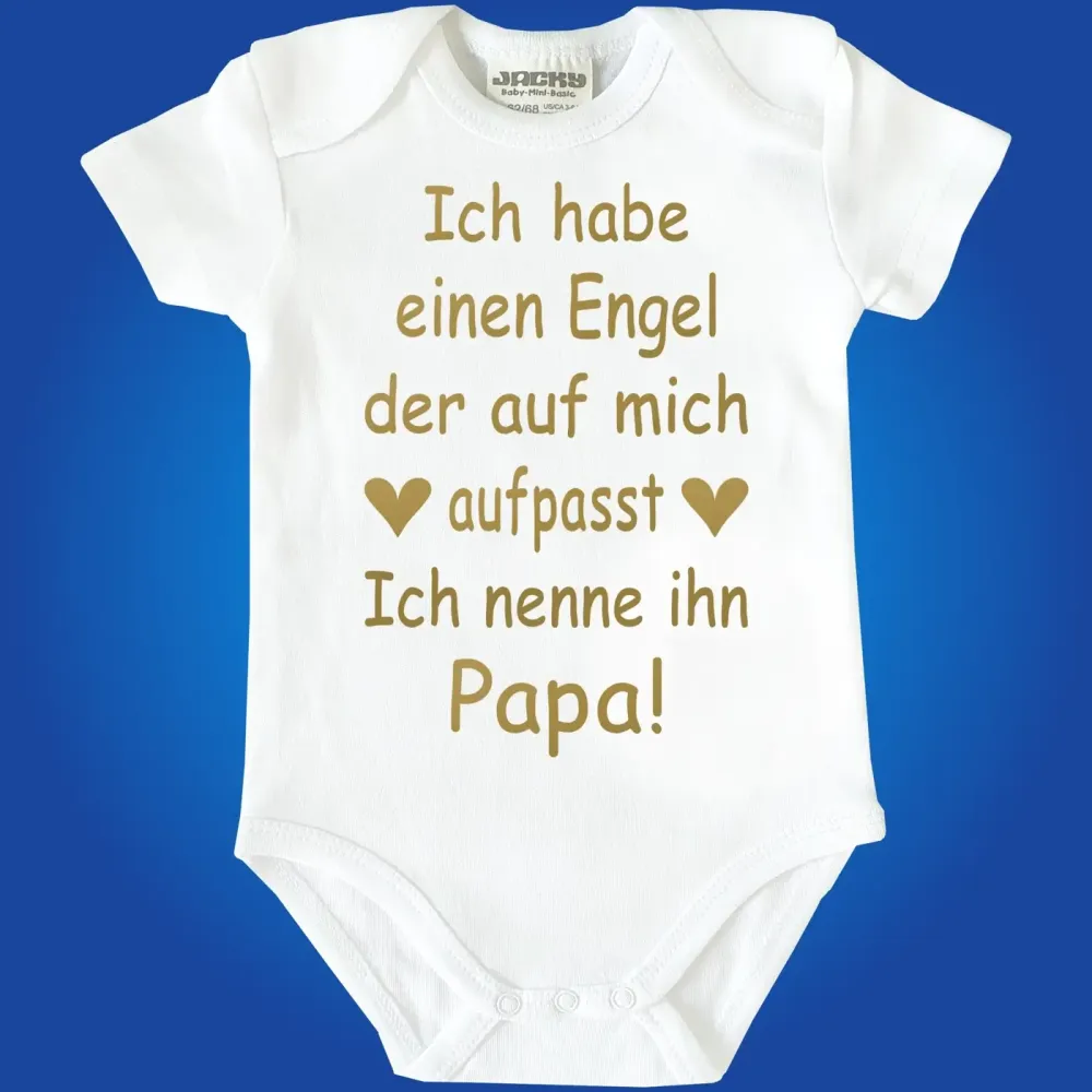 Baby‑Body mit Engel‑Motiv und wählbarer Person wie Tante oder Onkel