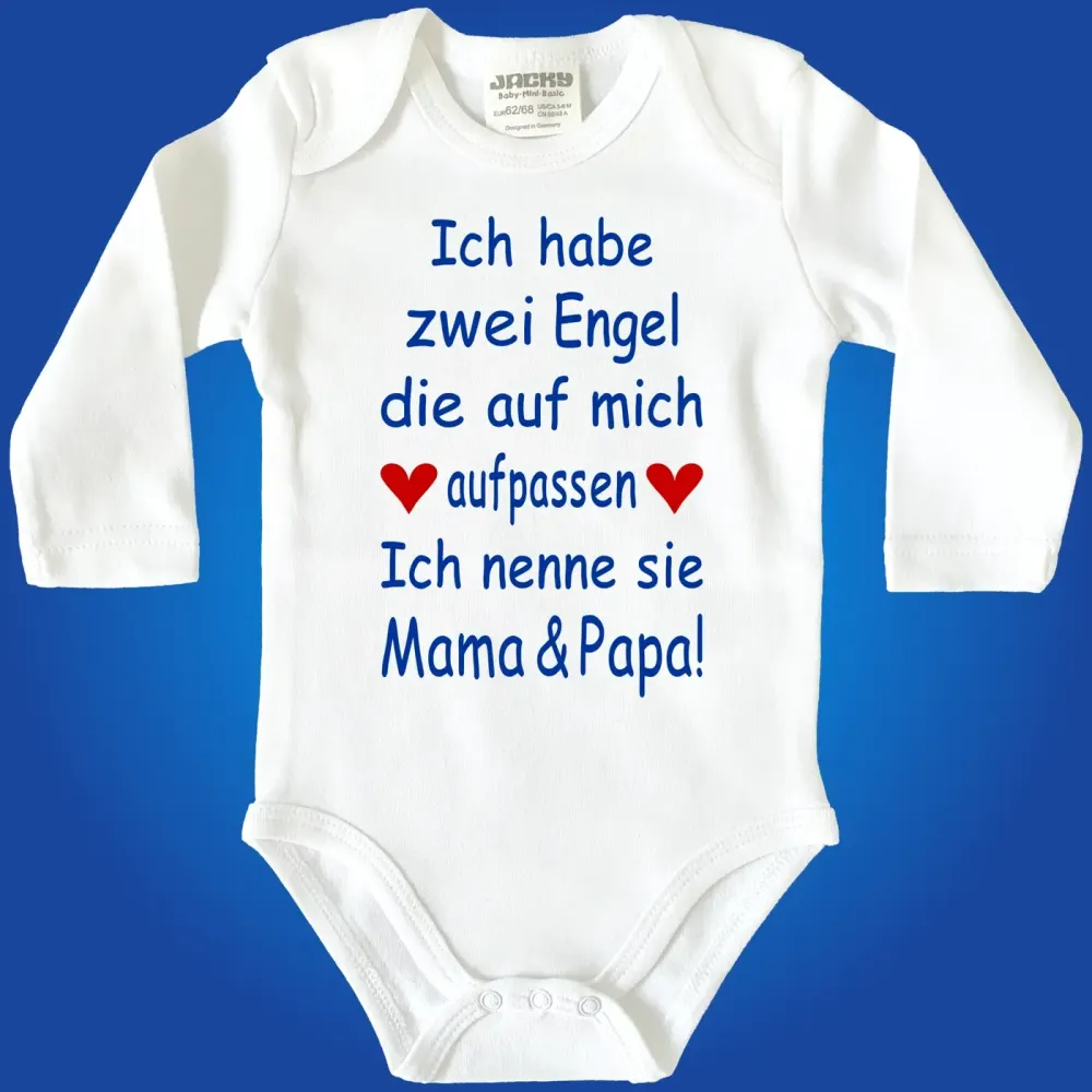 Preview: Babybody mit Druck Engel Spruch mit Wunschperson