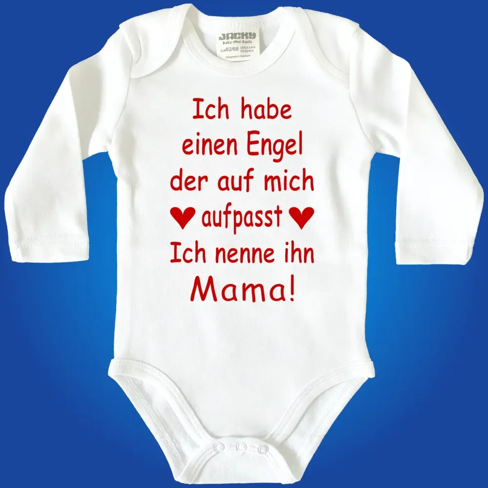 Babybody mit Druck Engel Spruch Familie
