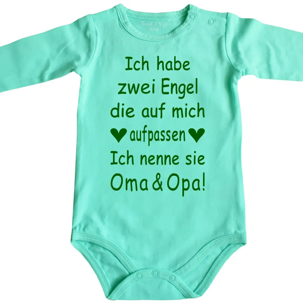 Preview: Babybody mit Druck „Ich habe zwei Engel“