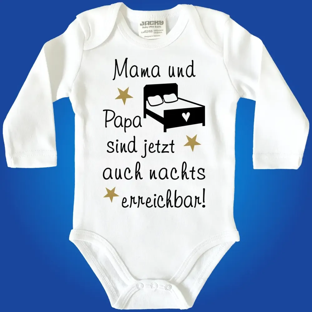 Lustiger Babybody mit humorvollem Eltern‑Spruch