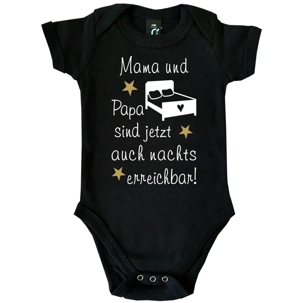 Lustiger Babybody mit humorvollem Eltern‑Spruch