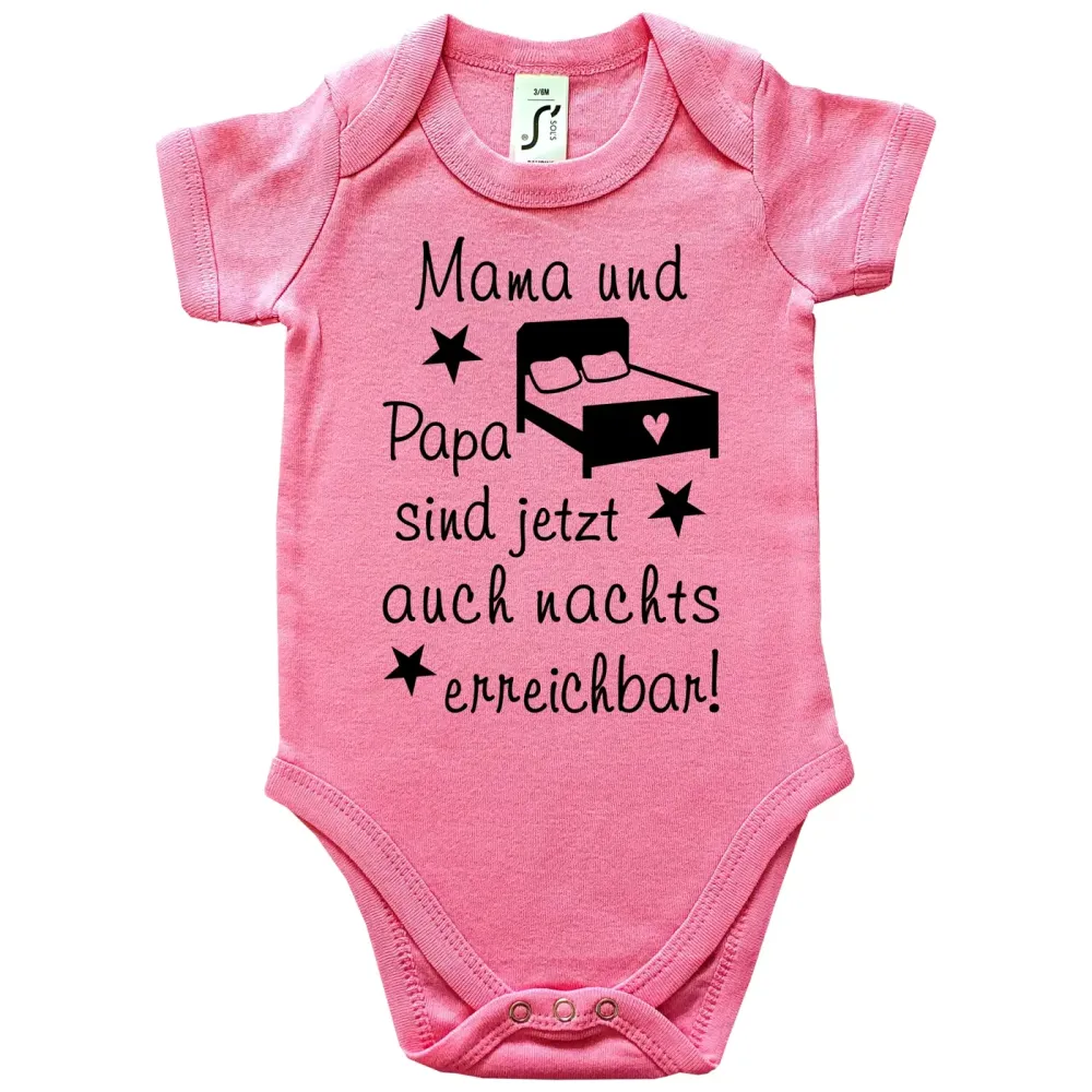 Preview: Bedruckter Baby‑Body mit lustigem Mama‑Papa‑Spruch