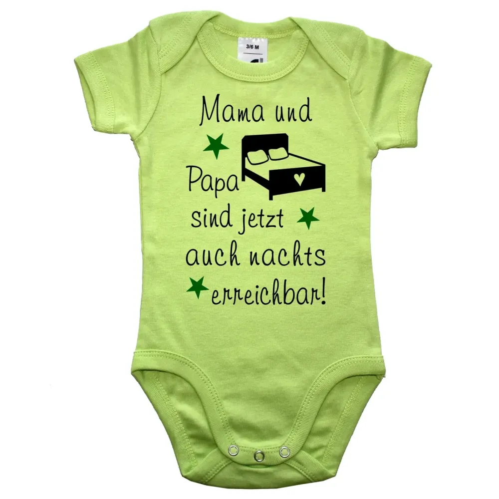 Babybody mit humorvollem Nacht‑Motiv für Eltern