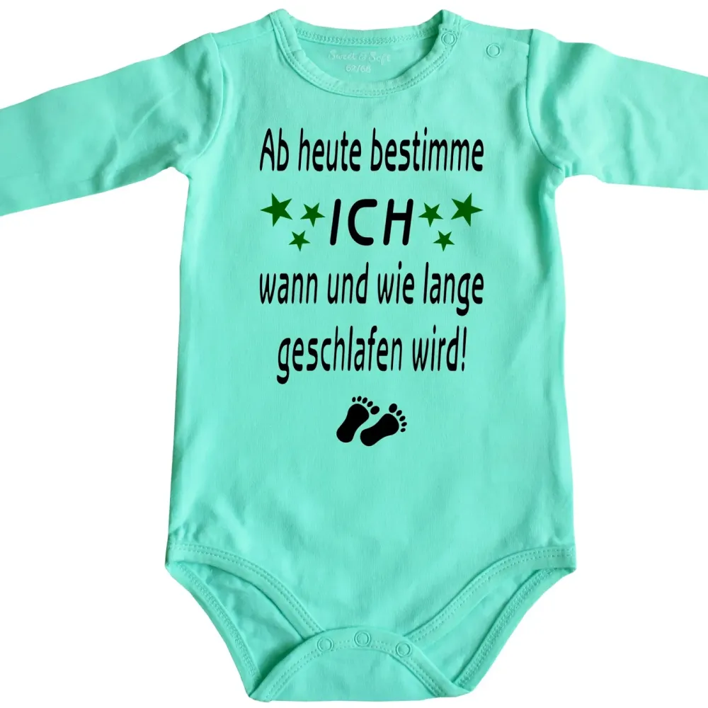 Lustiger Baby‑Body mit Nacht‑Spruch für Eltern