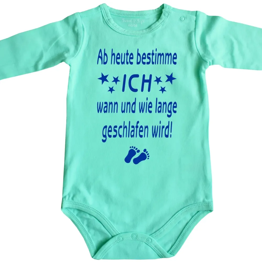 Preview: Babybody mit frechem Spruch zum Schlaf