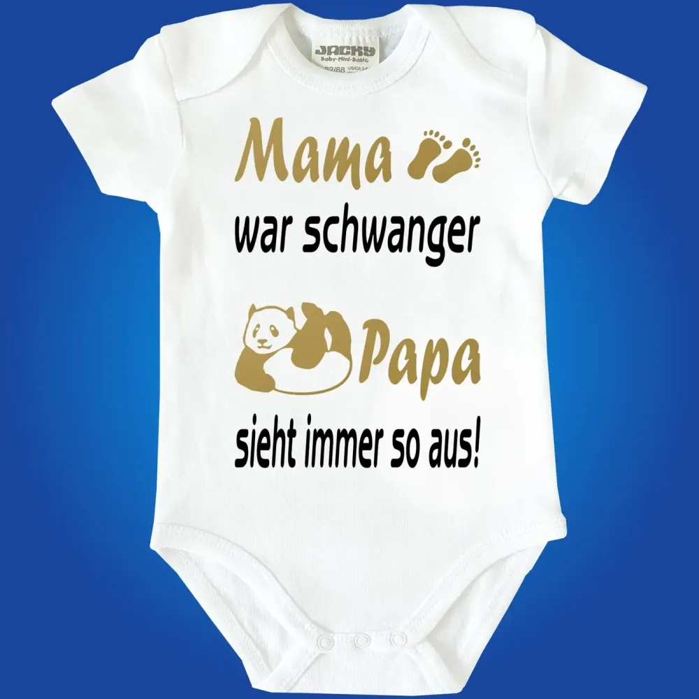 Preview: Baby Kurzarmbody Panda Motiv