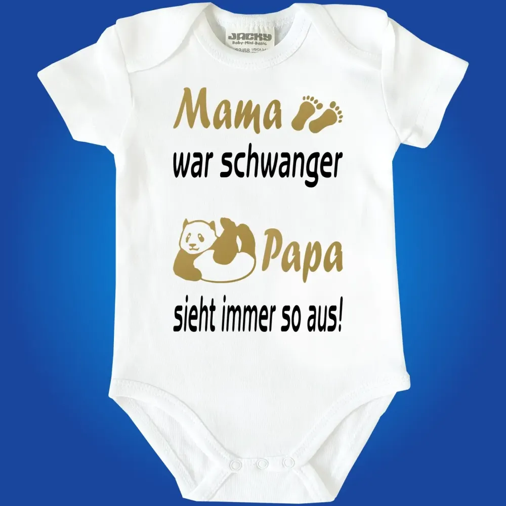 Preview: Baby Kurzarmbody Panda Motiv