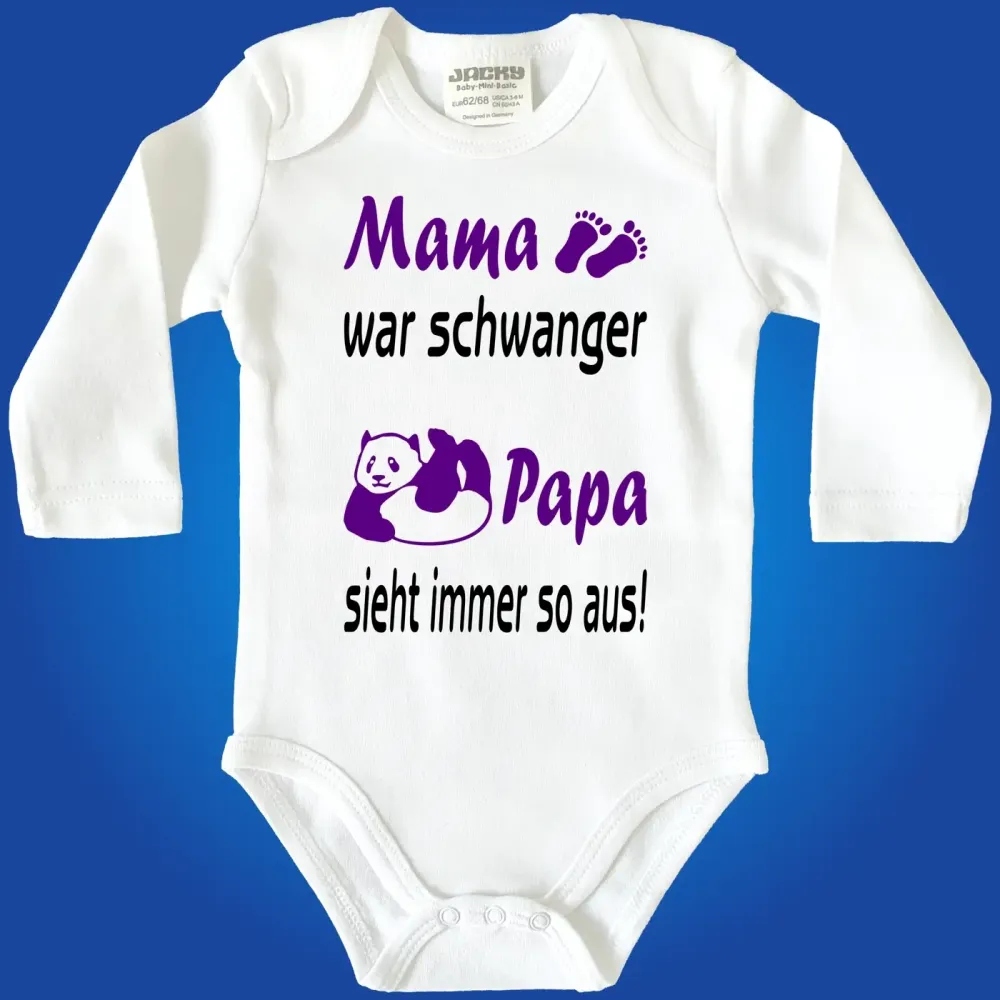 Babybody mit Panda und humorvollem Design