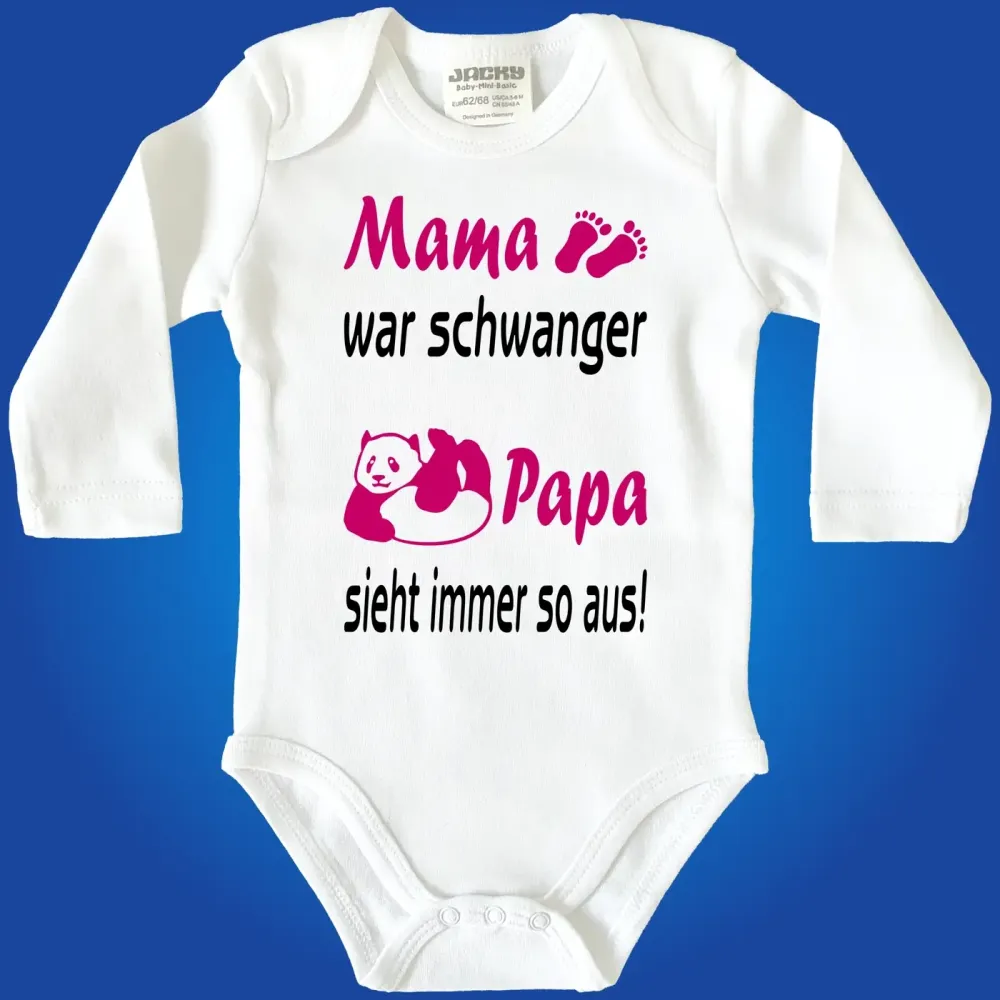 Preview: Lustiger Baby Body mit Panda Motiv
