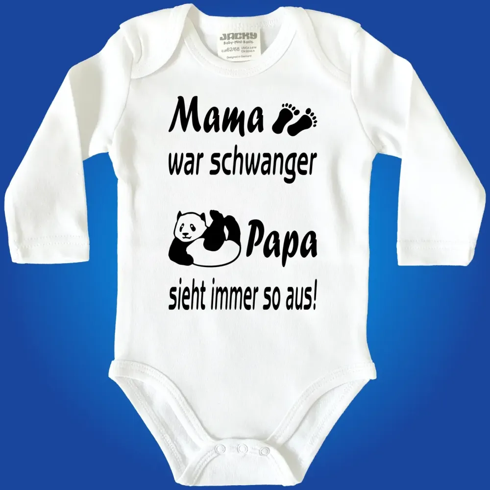 Preview: Babybody Panda Design aus Baumwolle