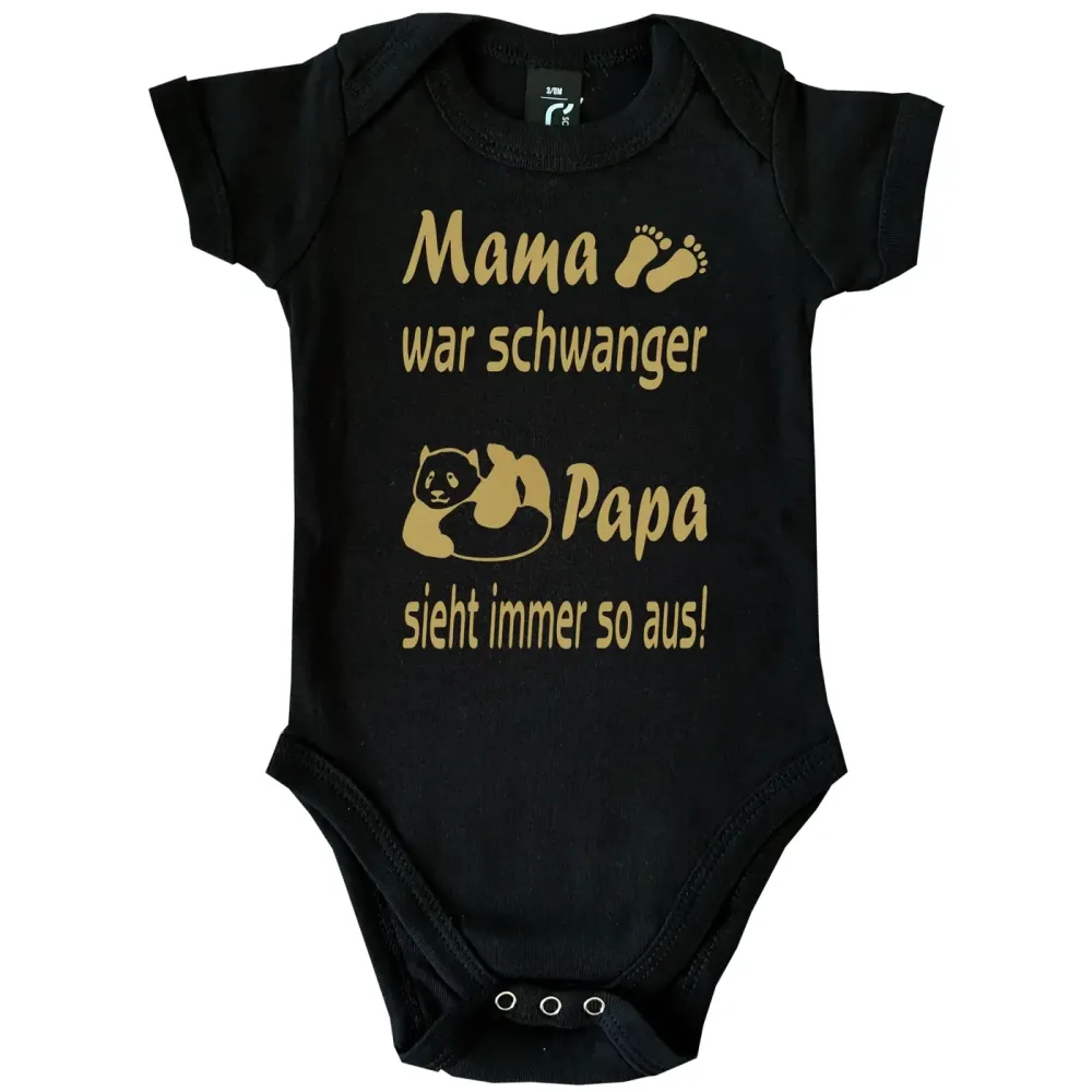 Babybody mit Panda und humorvollem Design