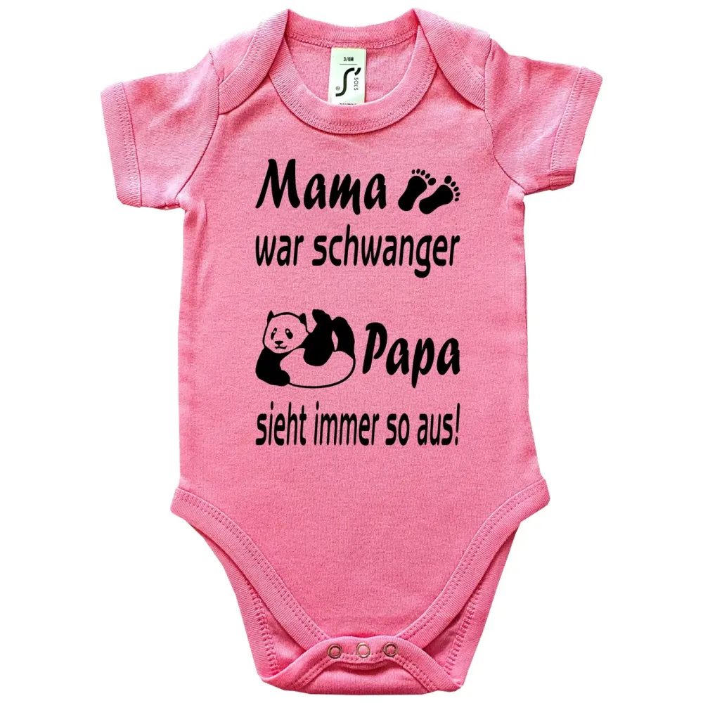 Preview: Lustiger Baby Body mit Panda Motiv